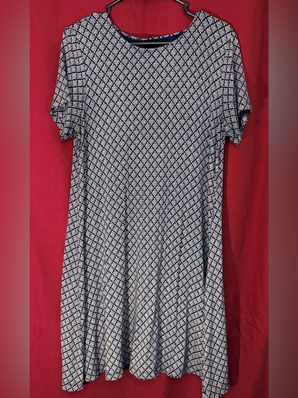 Navy Patterned Women’s Dress